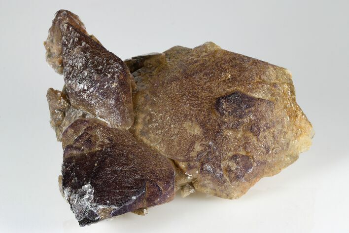Calcite Crystal Cluster with Purple Fluorite (New Find) - China #177670
